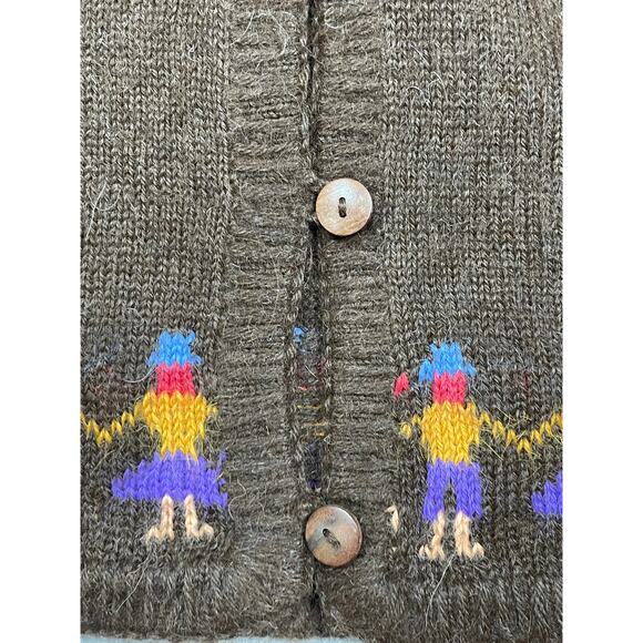 Vintage Loreto Women's Size L Alpaca Brown Printed Sweater - Picture 10 of 15